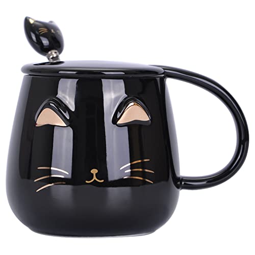 Cute Kitty Ceramic 13oz Coffee or Tea Mug w/Stainless Steel Spoon (3 colors)