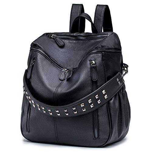 Large Convertible School or Travel Leather Backpack Purse Shoulder Bag  (18 colors)