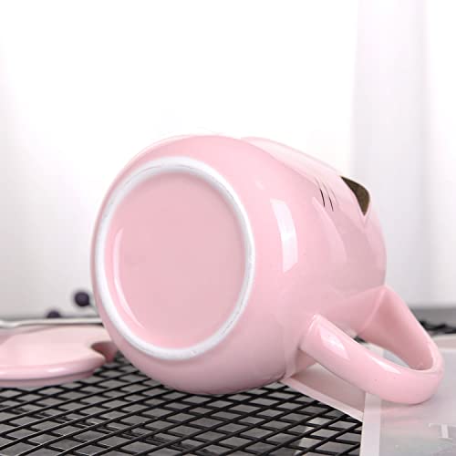 Cute Kitty Ceramic 13oz Coffee or Tea Mug w/Stainless Steel Spoon (3 colors)