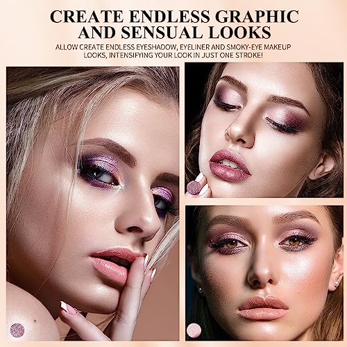 5Pcs Shimmer & Metallic Glitter Eyeshadow Set, Highly Pigmented Long Lasting Liquid Colors  (4 color palettes)