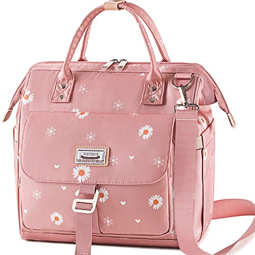 Lunch Bag For Girls Women,vintage Shabby Chic Pink Rose Floral Lunch Box  Container With Detachable Shoulder Strap,insulated Lunch Coolers For School  O