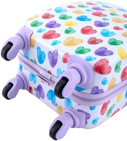 5-Piece Unisex Kid's Rolling Travel Luggage Set w/Neck Roll & Luggage Tag, Cartoon Hearts