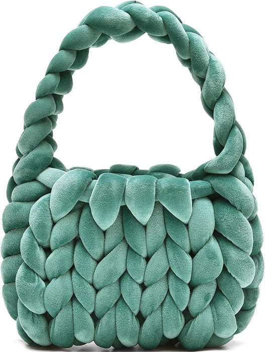 Women's Handwoven Chunky Knit Braided Shoulder Tote Bag Purse  (14 colors)