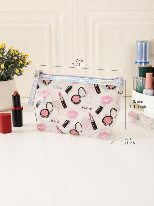 Transparent Lipstick Storage Bag, Waterproof Lip Print Cosmetic Pouch