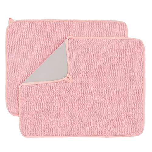 2-Pack Microfiber Dish Drying Drainer Mat for Kitchen Counter  (4 colors)