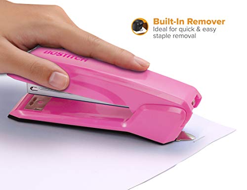 3 in 1 Stapler with Integrated Remover & Staple Storage, 20 Sheet Capacity, Includes 420 Staples - Pink and Caboodle