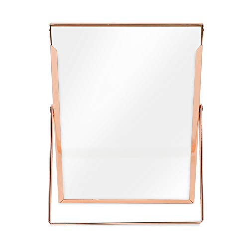 Rose Gold Flat 5x7 Rectangle Metal Picture Frame w/Pull Out Easel Stand
