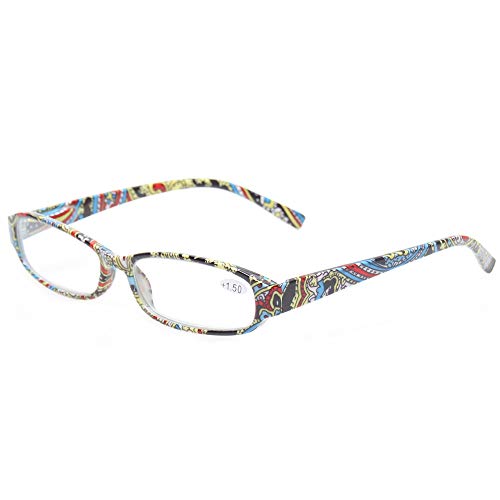 Reading Glasses 4 Fashion Women Eyeglasses With Floral Design Classic Spring Hinge Readers (4.00, 4 Pack Mix Color)