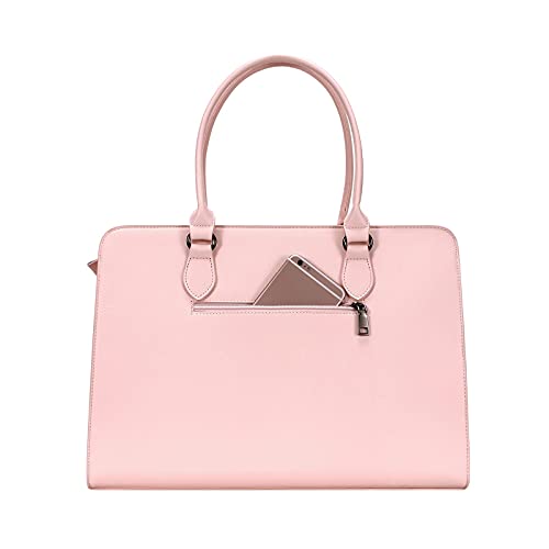 MOSISO Women Laptop Tote Bag (15-16 inch) 3 Layer Compartments,Rose Quartz