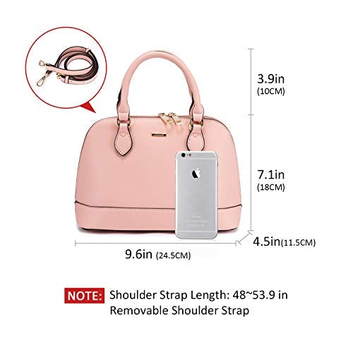 Small Crossbody Domed Shoulder Bag w/Handles & Double Zip Top  (7 colors)
