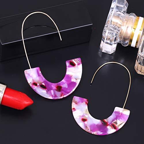 Pink Tortoise Shell Resin Statement Hoop Earrings - Pink and Caboodle