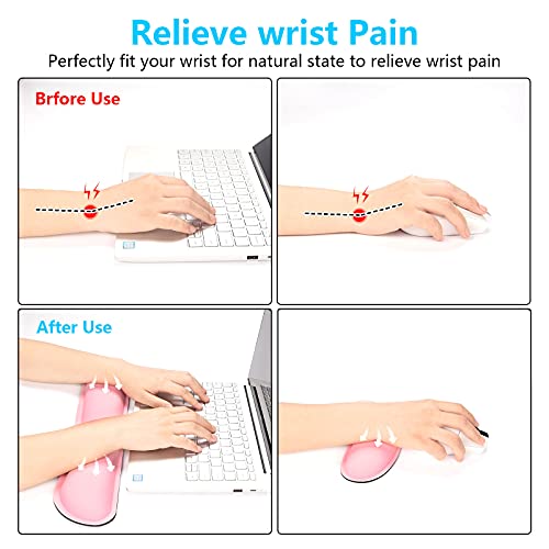 Keyboard Wrist Pillow Rest Pad, Mouse Pad Wrist Support Memory Foam Set  (6 colors)