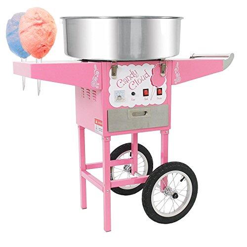 Funtime FT1000CCP Candy Cloud Cotton Candy Machine with Mobile Wheeled Cart, Pink