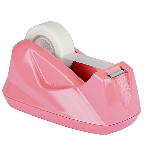 Pink Premium Heavy Duty Desktop Tape Dispenser w/Non-Skid Base