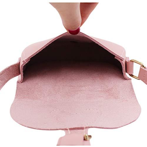 Girl's Pink Leather Mini Crossbody Shoulder Bag - Pink and Caboodle