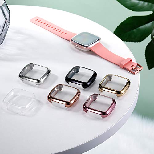 Fitbit Versa 2 Ultra Thin Screen Protector Case for Smartwatch Band Accessories, 3 Pack