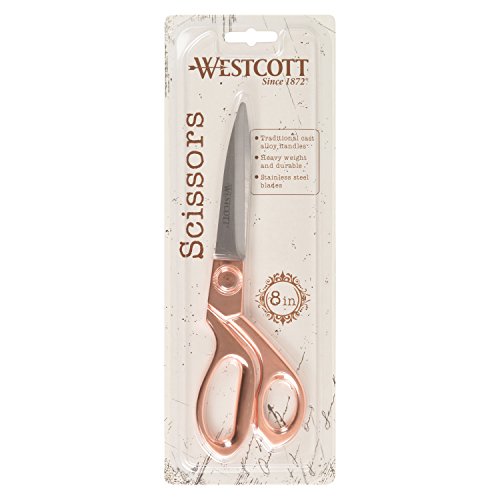 Westcott 8" Stainless Steel Rose Gold Scissors for Office & Home (16968)