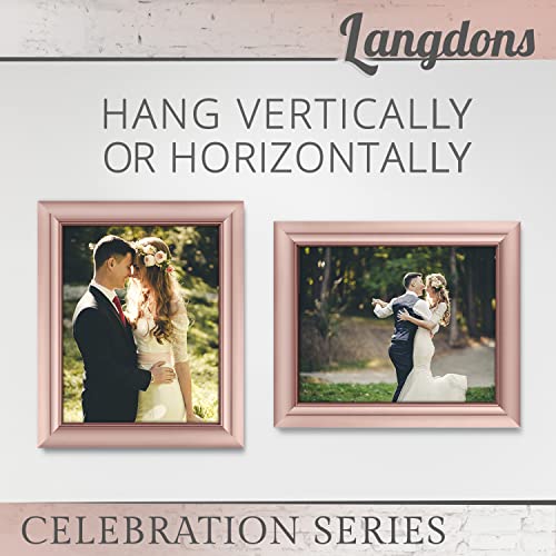 Langdon House 8x10 Picture Frames (Rose Gold, 3 Pack), Contemporary Glam Photo Frames 8 x 10, Wall Mount or Table Top, Celebration Collection