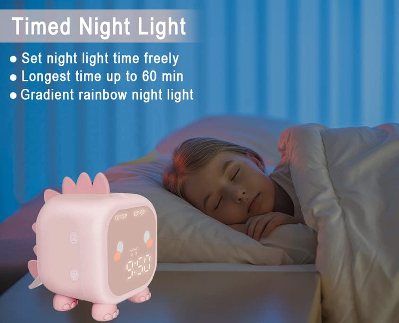 Girl's or Boy's Kids Digital Dinosaur Alarm Clock w/Night Light  (2 colors)