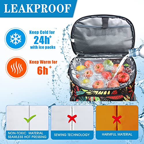 Scothen Cooler Backpack with 12 Ice Packs - Keeps 54 Cans Cold for Up to 24 Hours - Waterproof & Leak Proof Insulated Backpack Cooler -Lightweight Lunch Backpack for Men Women Beach Hiking Camping