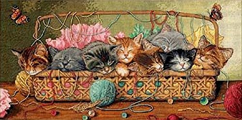 Cat Lovers Needlecrafts Counted Cross Stitch Kit, Kitty Litter