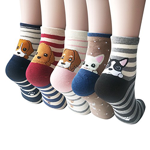 Women's Cute Cool Funny Animal Print Socks, Pack of 5