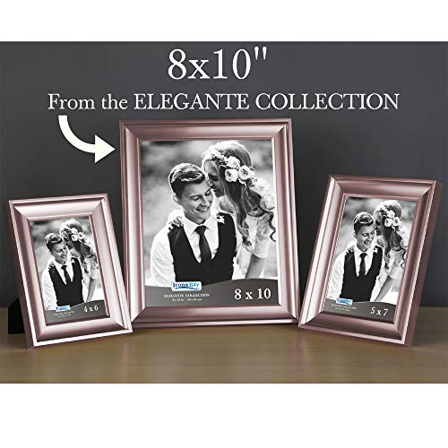Icona Bay 8x10 Picture Frames (Rose Gold, 6 Pack), Contemporary Photo Frames 8 x 10, Wall Mount or Table Top, Elegante Collection