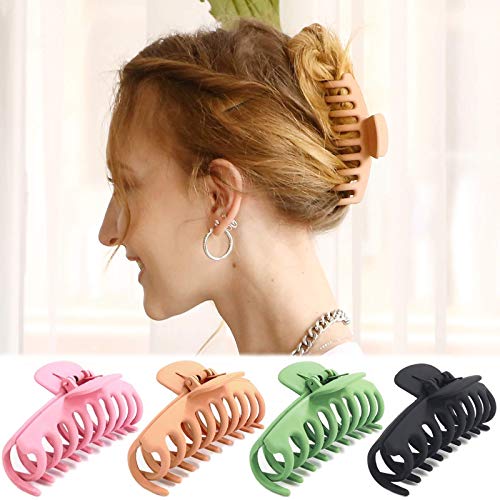 Big Claw 4-Inch Nonslip Large Hair Clip for Hair in a Pack of 4 Colors
