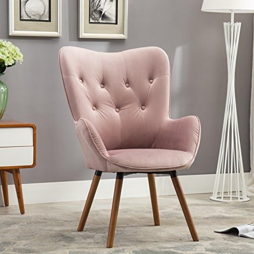 Contemporary Silky Velvet Tufted Button Back Accent Chair  (6 colors)