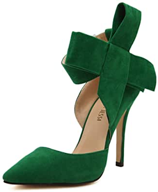Women's Pointy Toe Stiletto Heeled Pump w/Big Bow Knot  (5 colors)