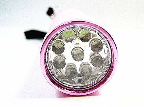 9 LED Glow in Dark Push Button Flashlights with Straps, Pack of 4