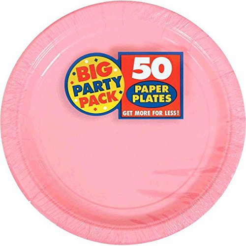 New Pink Paper Plate Big Party Pack, 50 Ct.