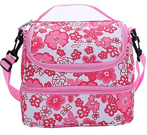 MIER Double Decker Insulated Adult Lunch Box w/Shoulder Strap  (5 styles)