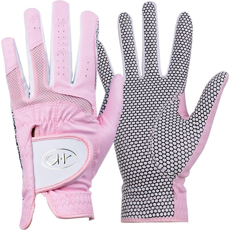 Women's Leather Golf Gloves, One Pair, Both Hands  (4 colors)