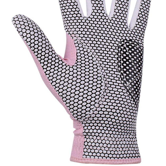 GH Women's Leather Golf Gloves, One Pair, Both Hands  (3 colors) - Pink and Caboodle