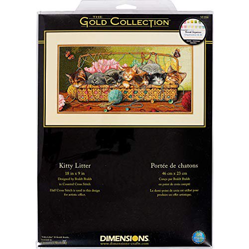 Cat Lovers Needlecrafts Counted Cross Stitch Kit, Kitty Litter