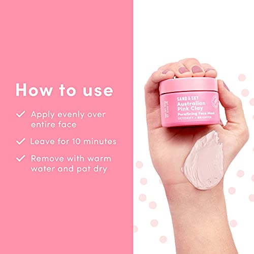 Australian Pink Clay Pore Minimizer & Cleanser Face Mask w/Applicator Brush - Pink and Caboodle