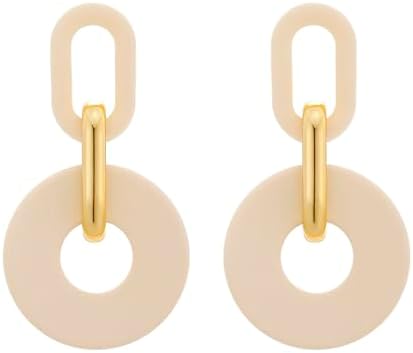 RUOFFETA Acrylic Rectangle Earrings, Fashion Acrylic Square/Oval/Hoop Statement Drop Earrings for Women girls