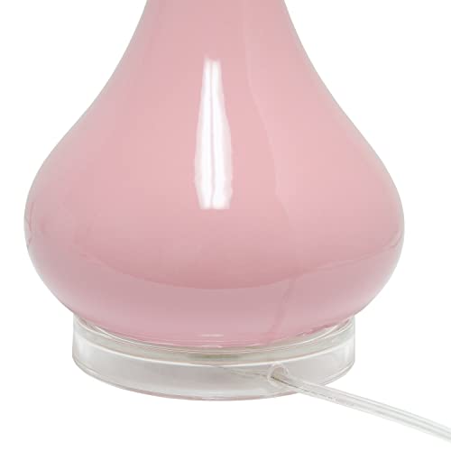 Ceramic Genie Tear Drop Shaped Glossy Table Lamp w/Fabric Shade  (4 colors)