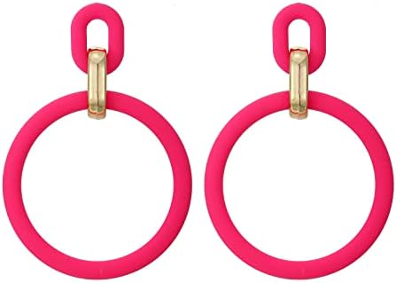 RUOFFETA Acrylic Rectangle Earrings, Fashion Acrylic Square/Oval/Hoop Statement Drop Earrings for Women girls