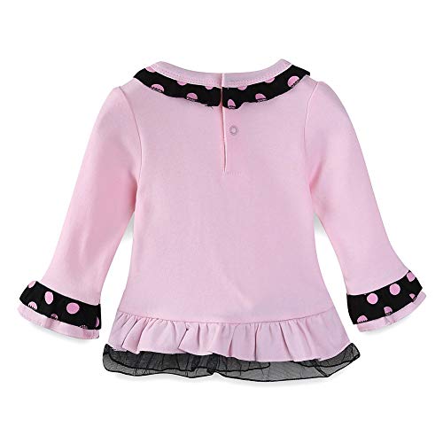 Girl's Fall/Winter Pink & Black Long-Sleeved Sweet Birdie T-Shirt & Pants Outfit  (4 sizes)