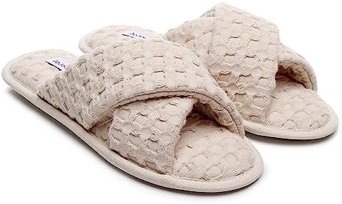 JOJOCOSY Pure Cotton Women’s Comfy Memory Foam Cross-bond Slide Slippers