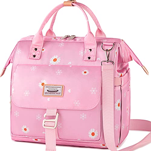 1pc Pink Lunch Bag, Modern Polyester Waterproof Reusable Lunch Bag For  Office Work School Picnic Beach