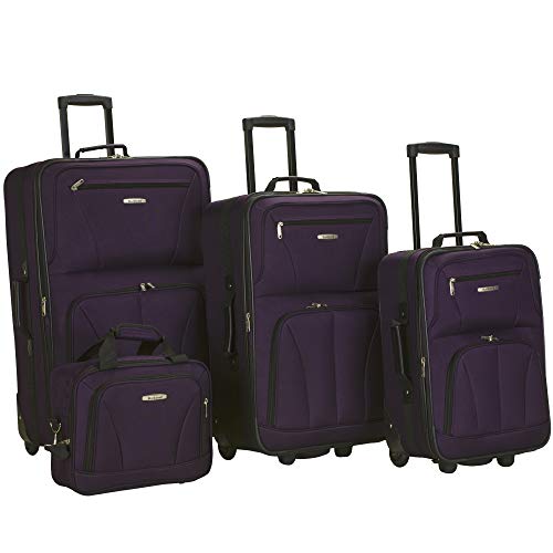 4-Piece Expandable Soft Sided Upright Luggage Set, Suitcases, Carry-On and Tote  (3 colors)