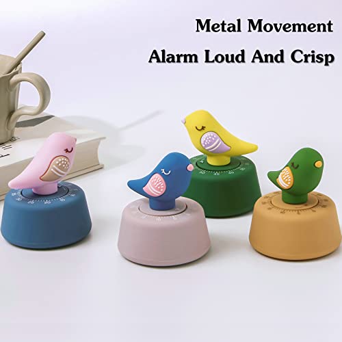 Cute Bird 60-Minute Countdown Timer for Cooking, Studying or Gaming, Pink or Blue