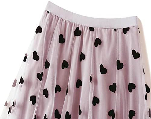 Women's All Over Polka Dot on Tulle Layered Elastic High Waist Skirt  (5 colors)