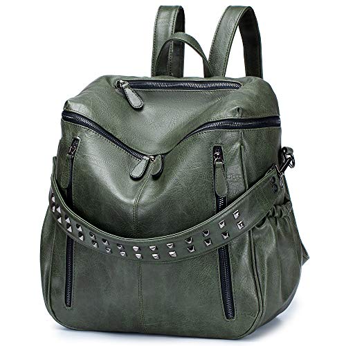 Large Convertible School or Travel Leather Backpack Purse Shoulder Bag  (18 colors)