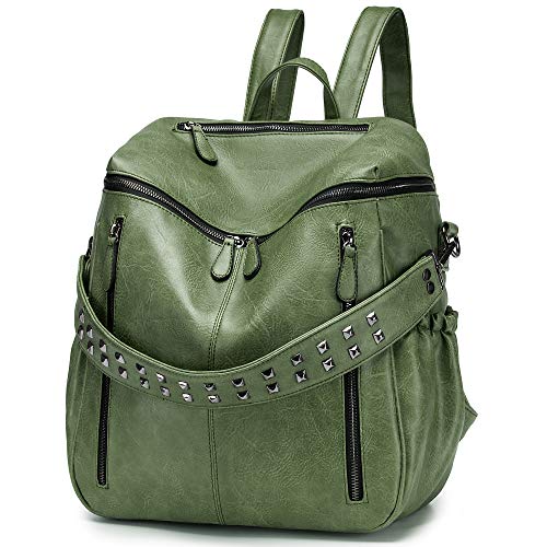 Large Convertible School or Travel Leather Backpack Purse Shoulder Bag  (18 colors)