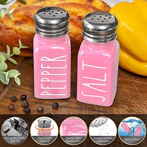 Farmhouse Decor Glass Salt & Pepper Shakers, Kitchen Accessory, Gifts  (10 colors)