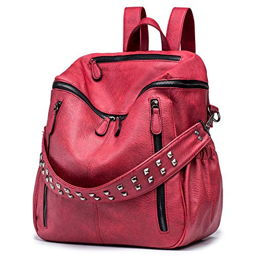 Large Convertible School or Travel Leather Backpack Purse Shoulder Bag  (18 colors)